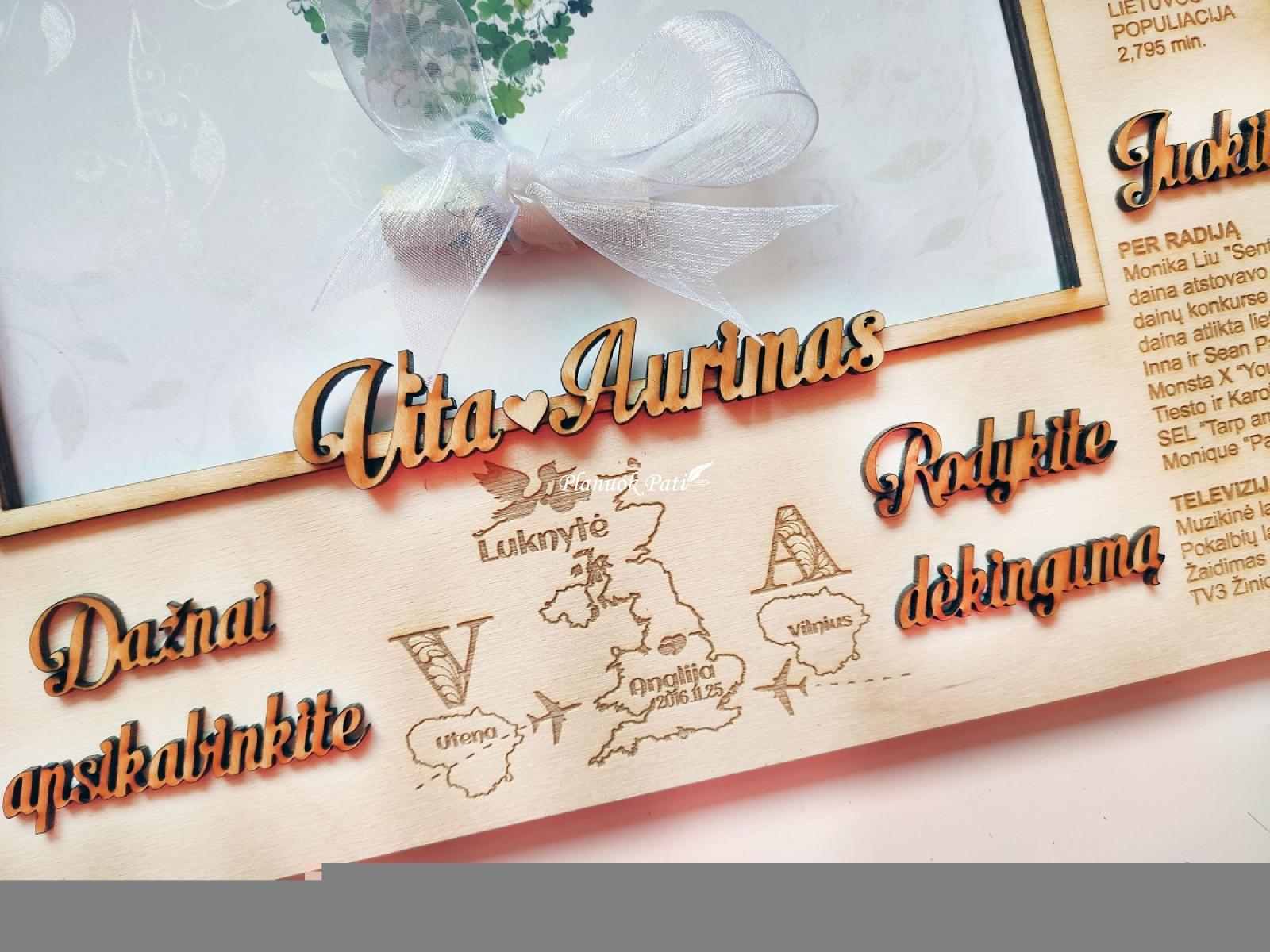 Vestuvių dienos paveikslas pinigams dovanoti