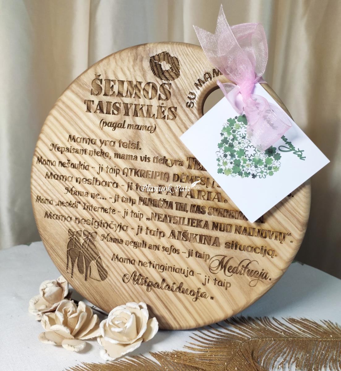 Pusryčių lėkštutė - padėklas Mamai