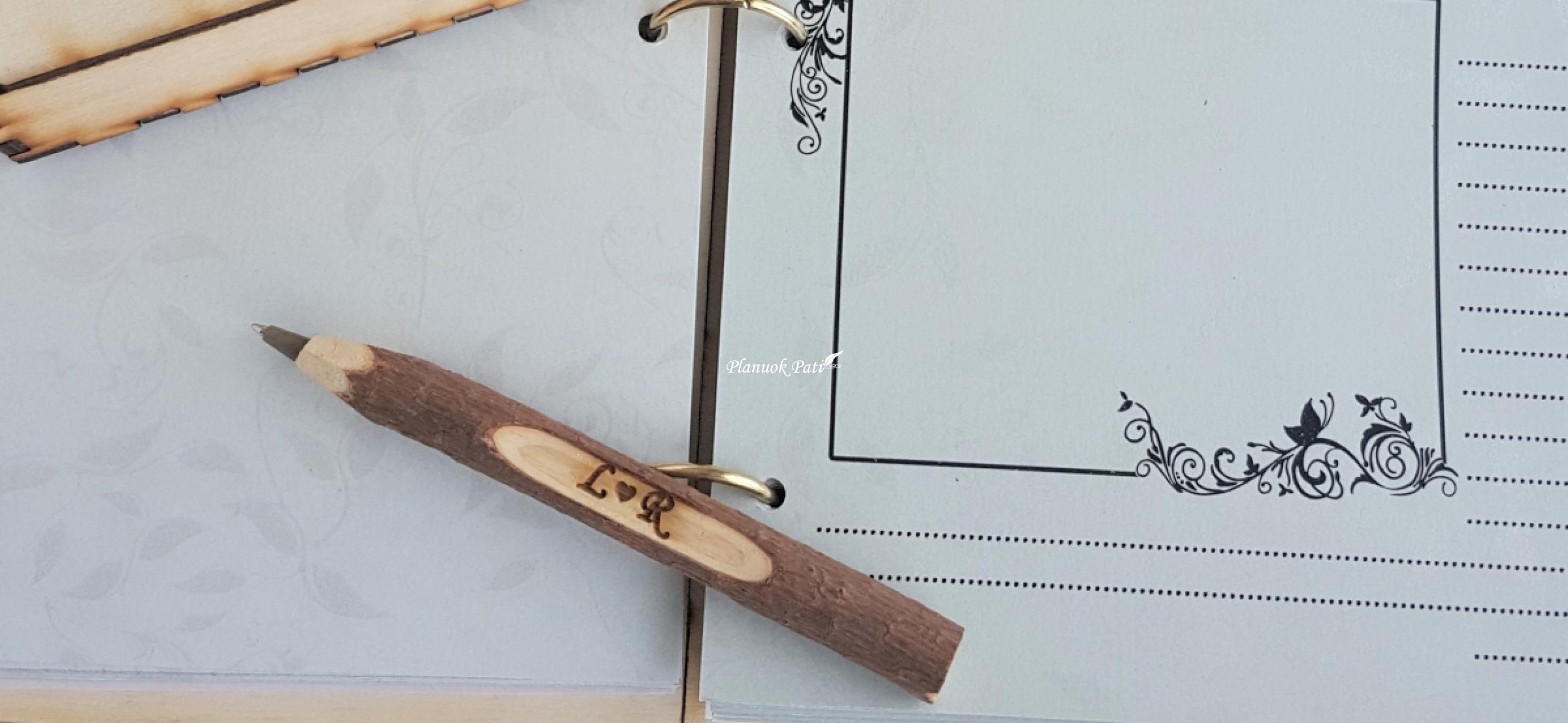 Medinis rašiklis su individualiu graviravimu