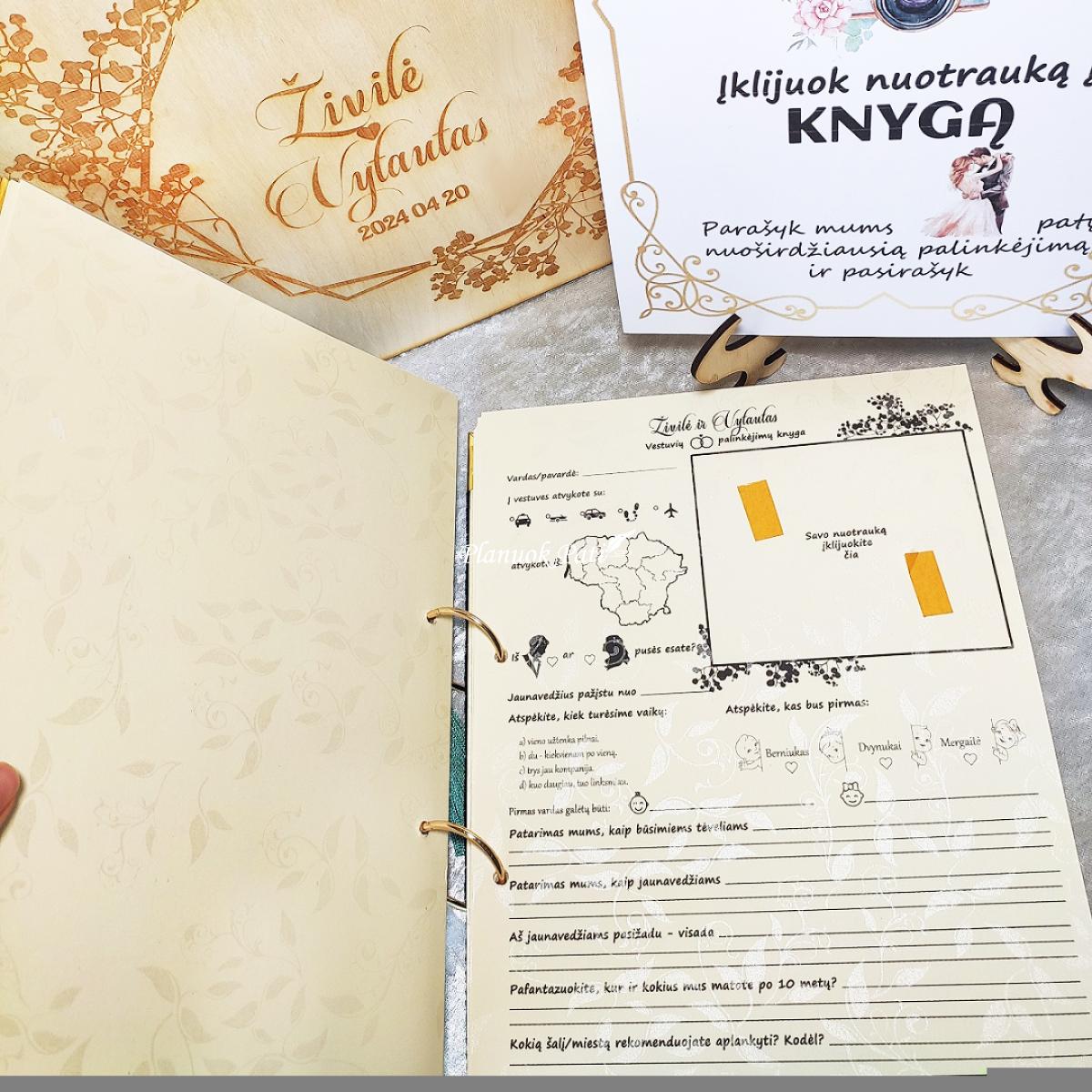 Svečių palinkėjimų knyga veliūriniu/aksominiu viršeliu A4 formato