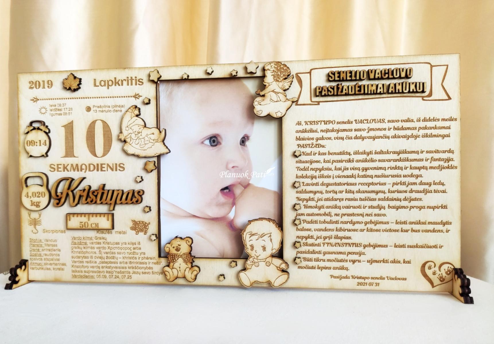 Pasižadėjimai seneliams su vaikučio gimimo metrikais