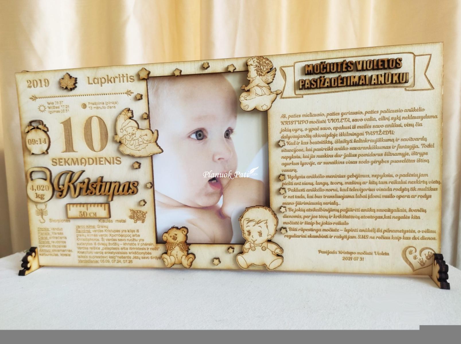 Pasižadėjimai seneliams su vaikučio gimimo metrikais