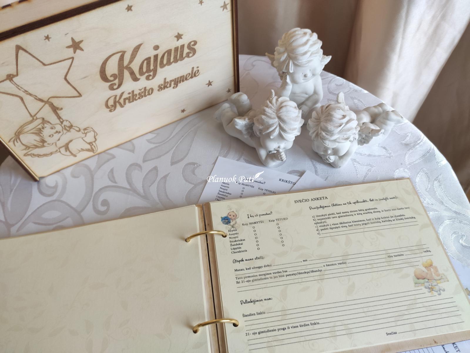 Krikštynų knyga (su anketomis svečiams)