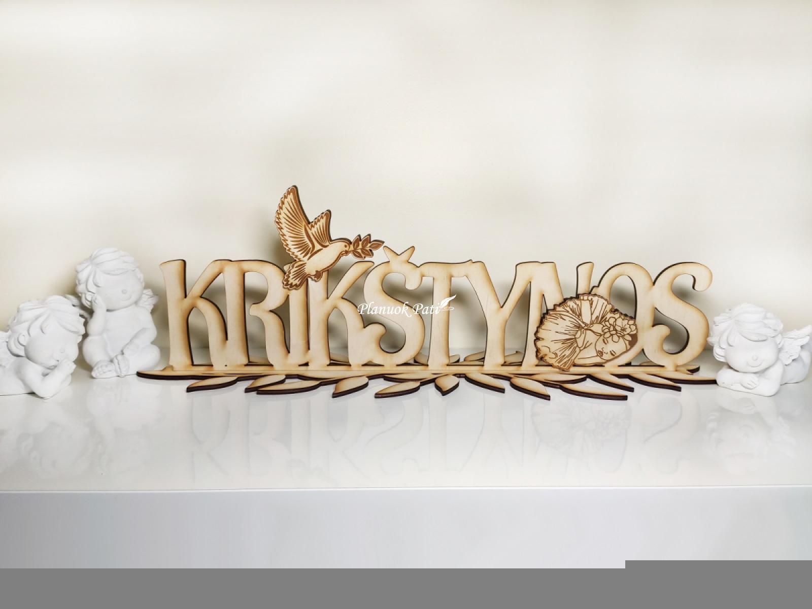 Užrašas Krikštynos su stoveliu