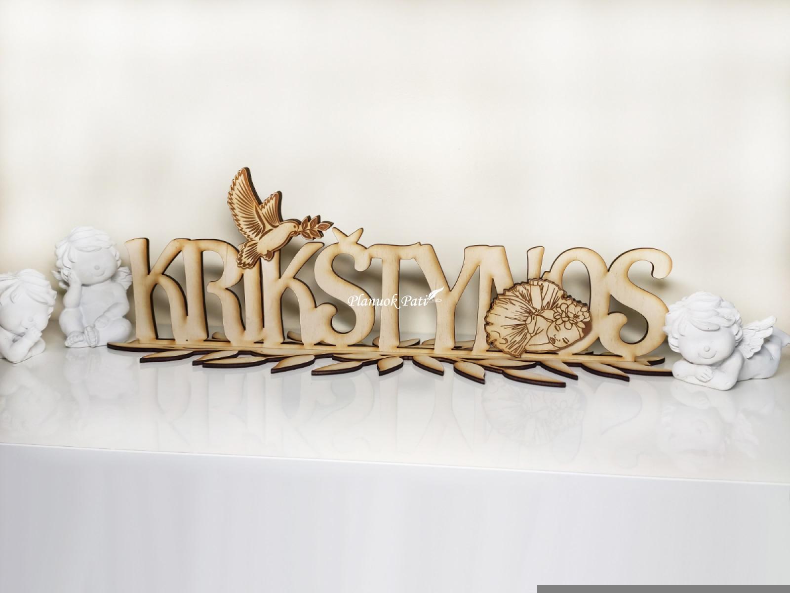 Užrašas Krikštynos su stoveliu