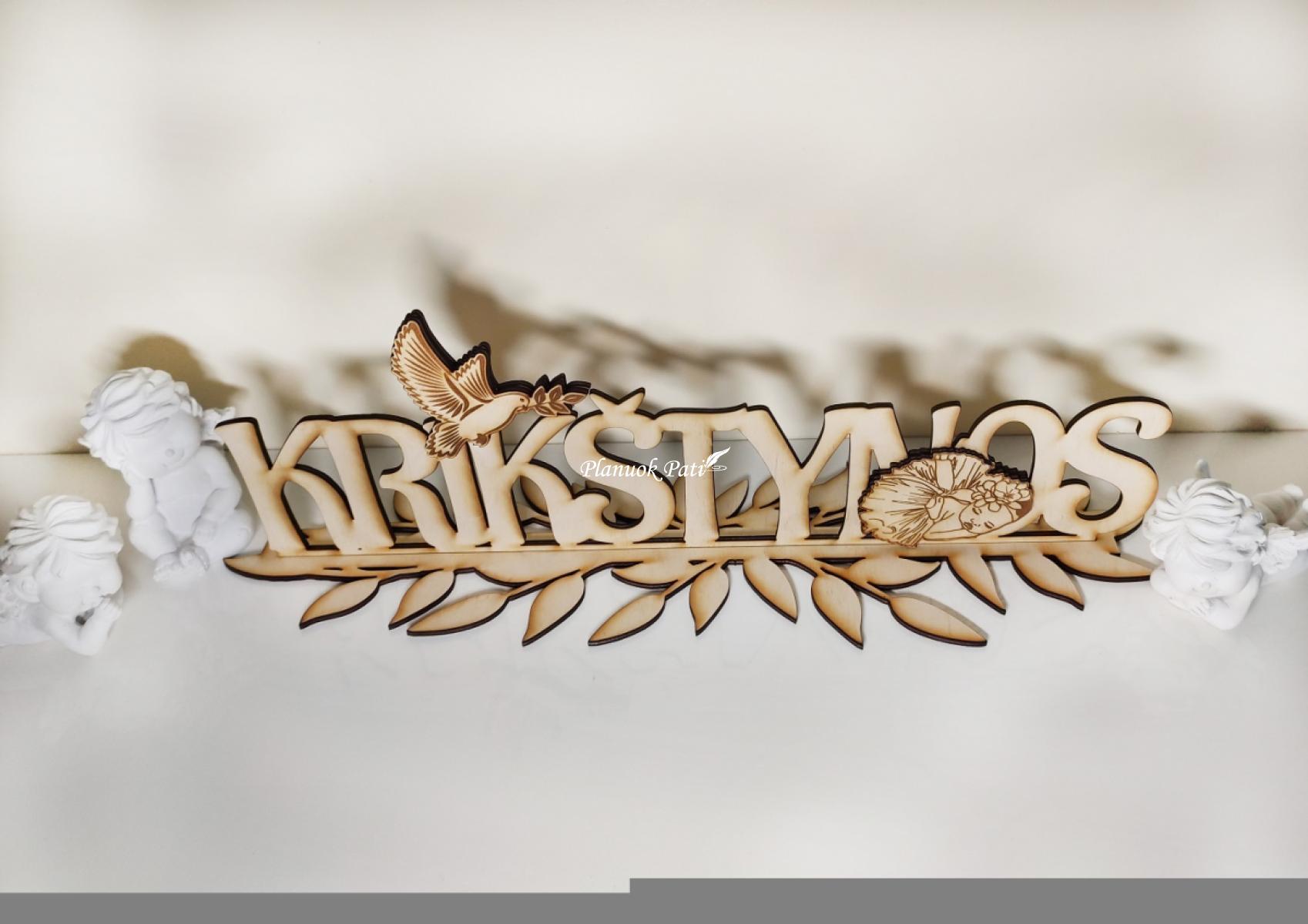 Užrašas Krikštynos su stoveliu