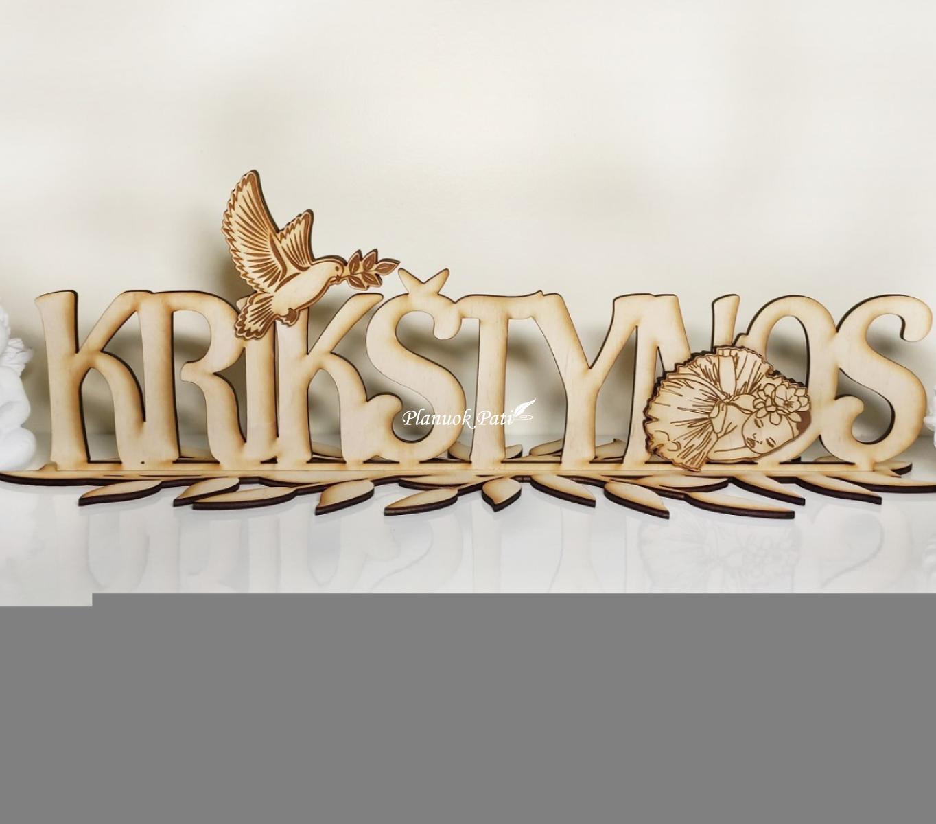 Užrašas Krikštynos su stoveliu