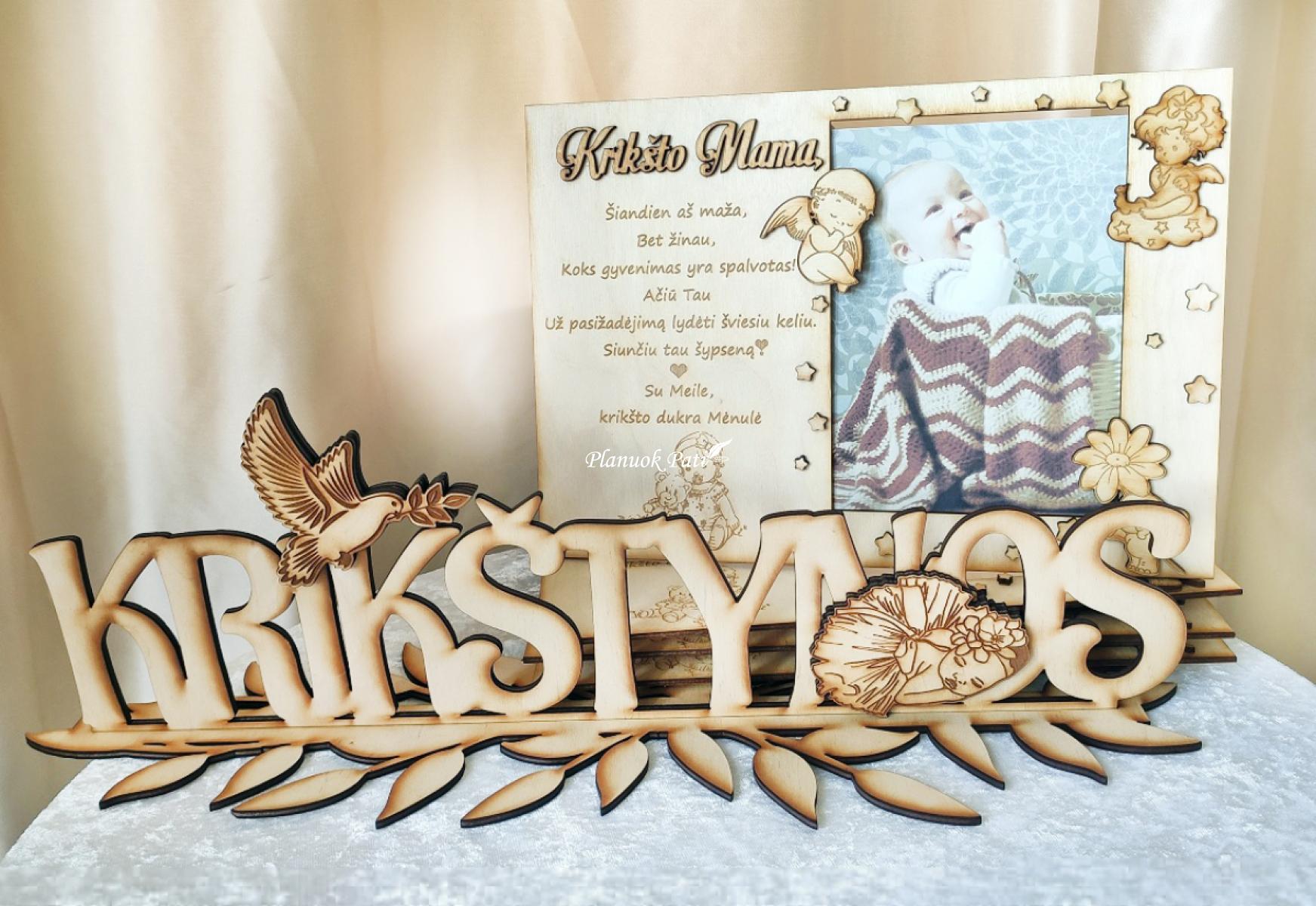 Rėmelis - padėka krikšto tėveliams