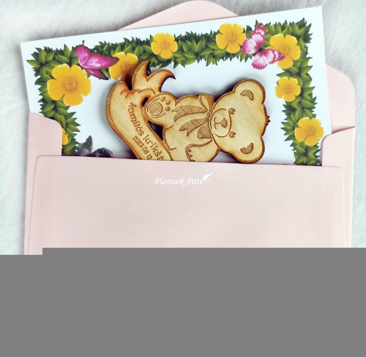 Krikštynų kvietimas svečiams - magnetukas