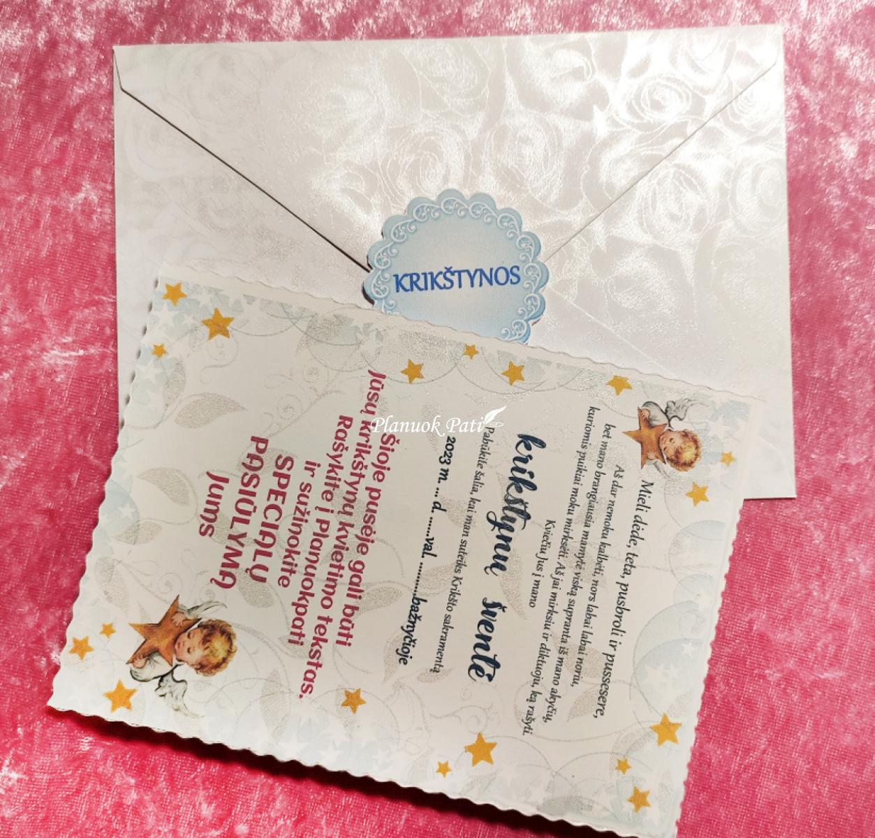 Krikštynų kvietimas svečiams - magnetukas