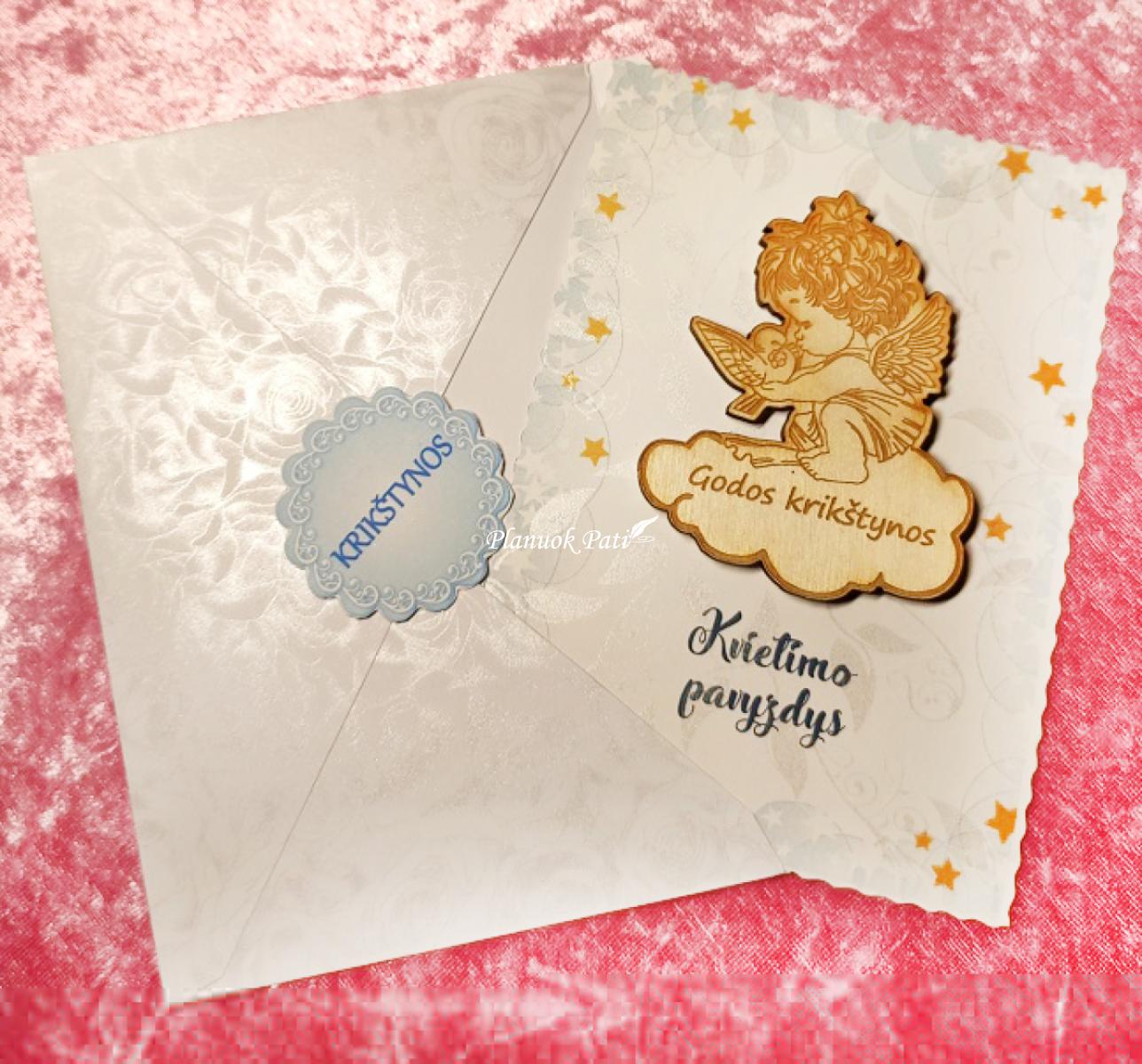 Krikštynų kvietimas svečiams - magnetukas