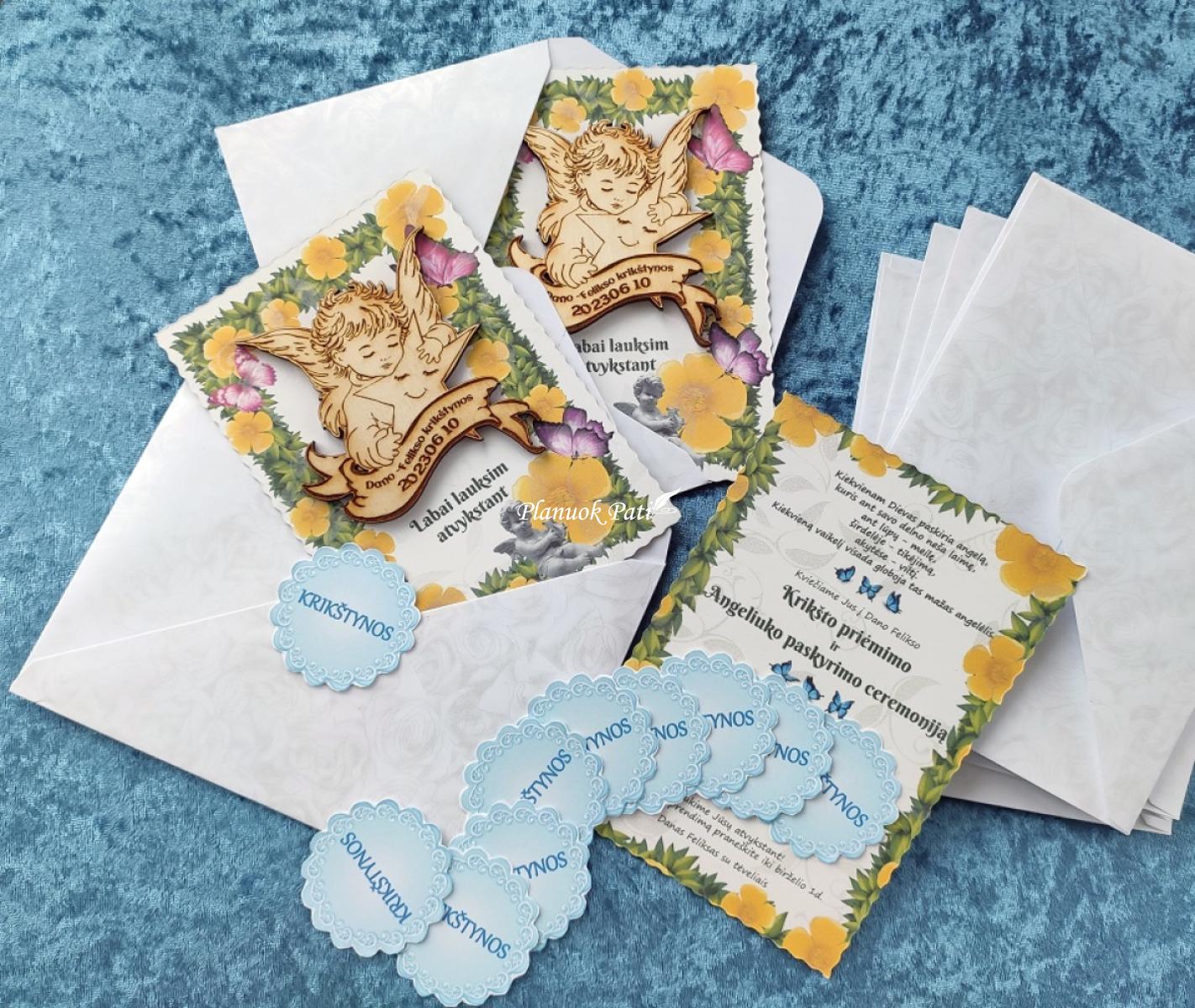 Krikštynų kvietimas svečiams - magnetukas