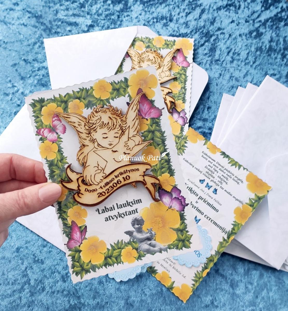 Krikštynų kvietimas svečiams - magnetukas