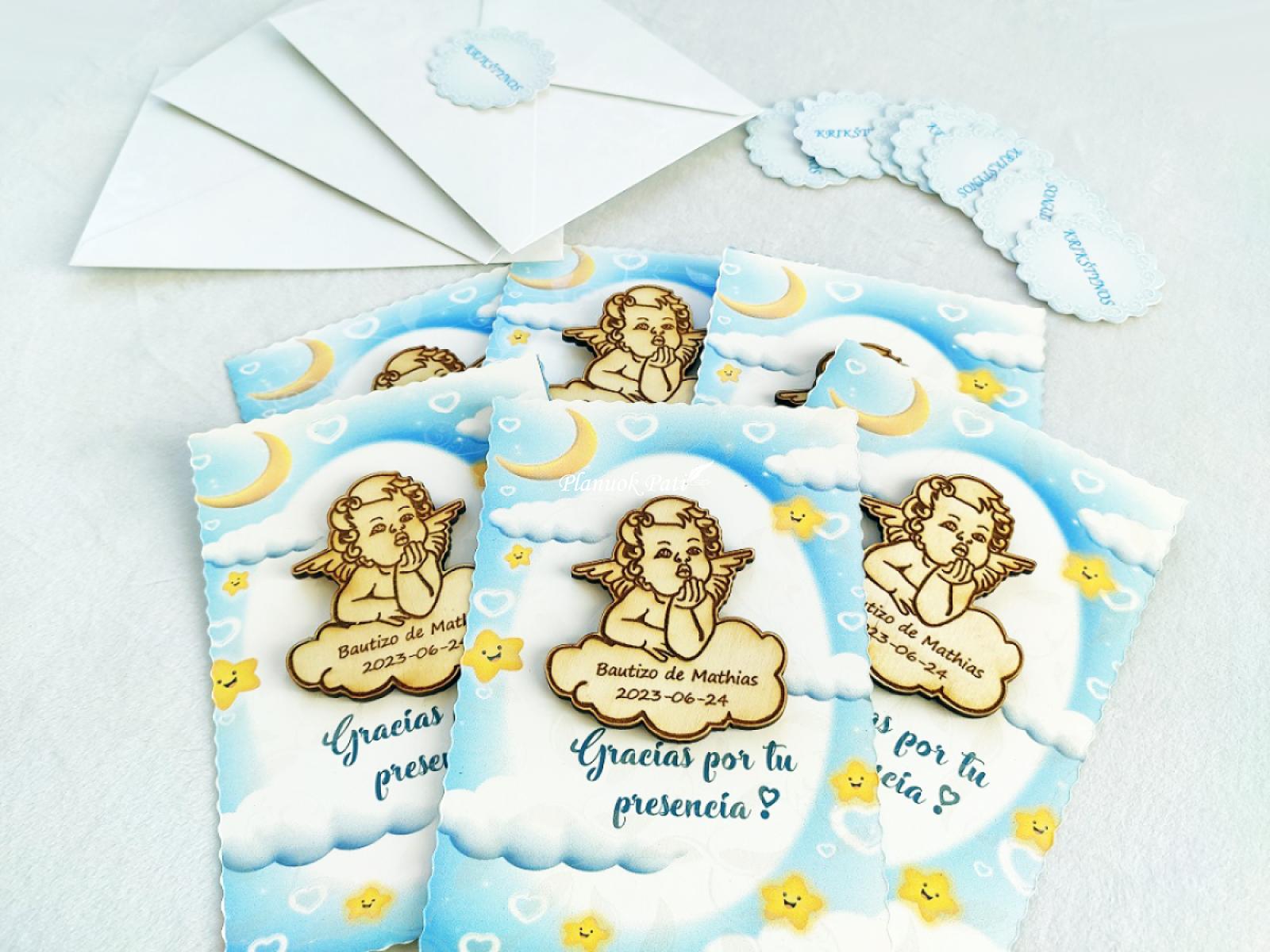 Krikštynų kvietimas svečiams - magnetukas