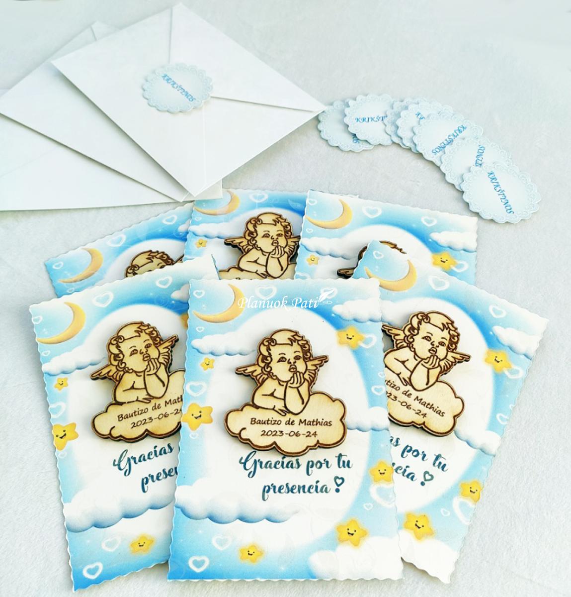 Krikštynų kvietimas svečiams - magnetukas