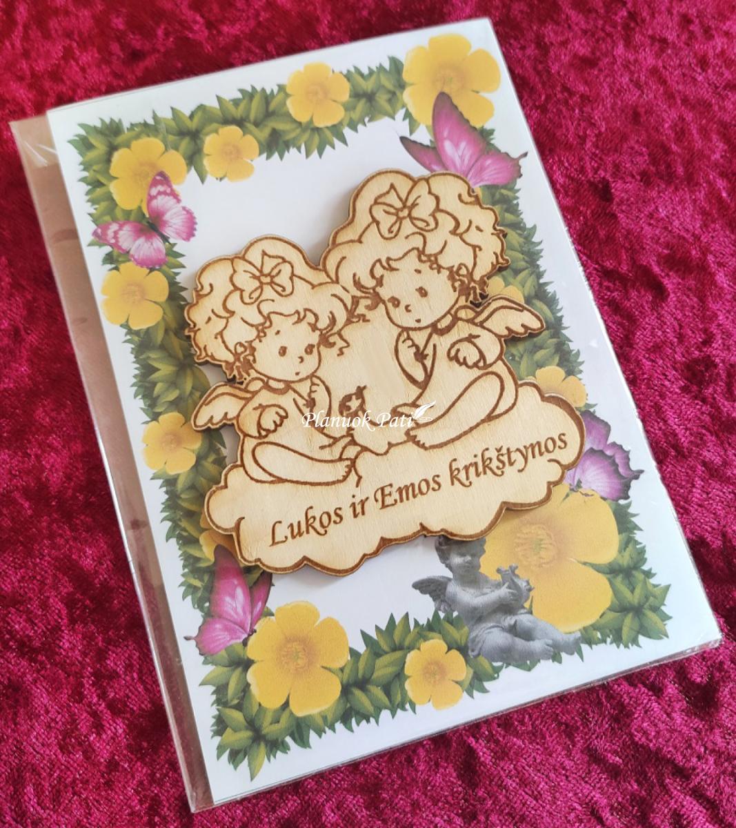 Krikštynų kvietimas svečiams - magnetukas