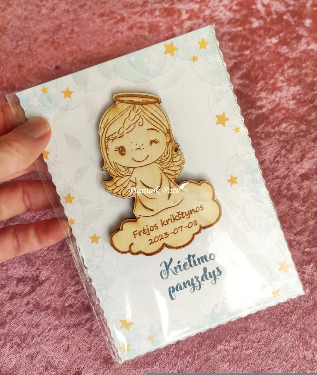 Krikštynų kvietimas svečiams - magnetukas