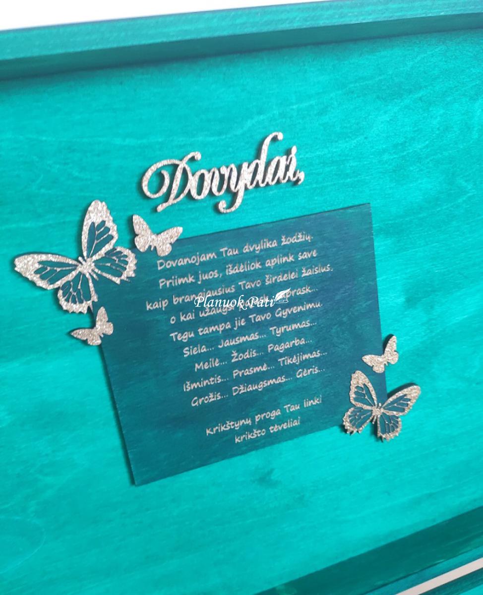 Krikštadėžė medis ir aksomas (40x30x22cm)