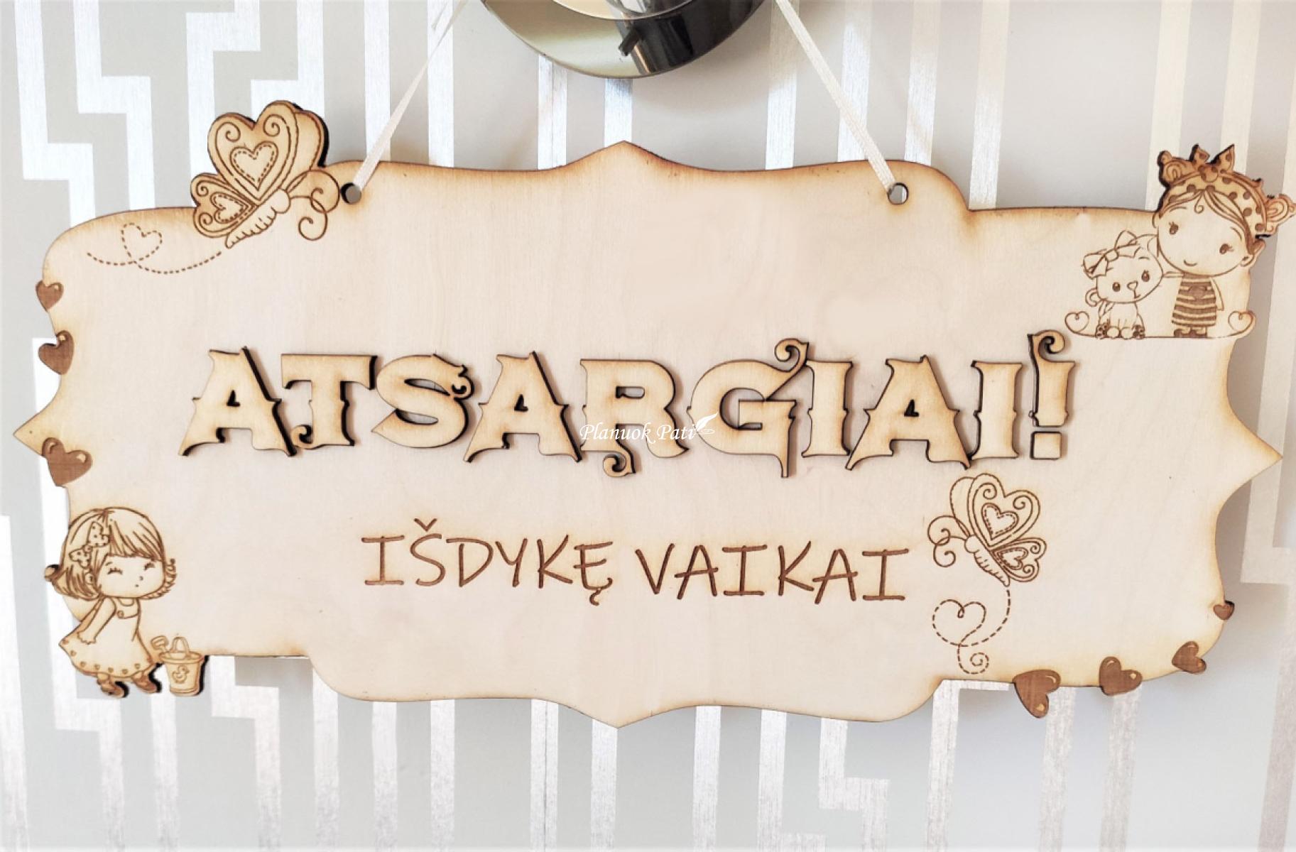 Užrašas vaikų kambariui