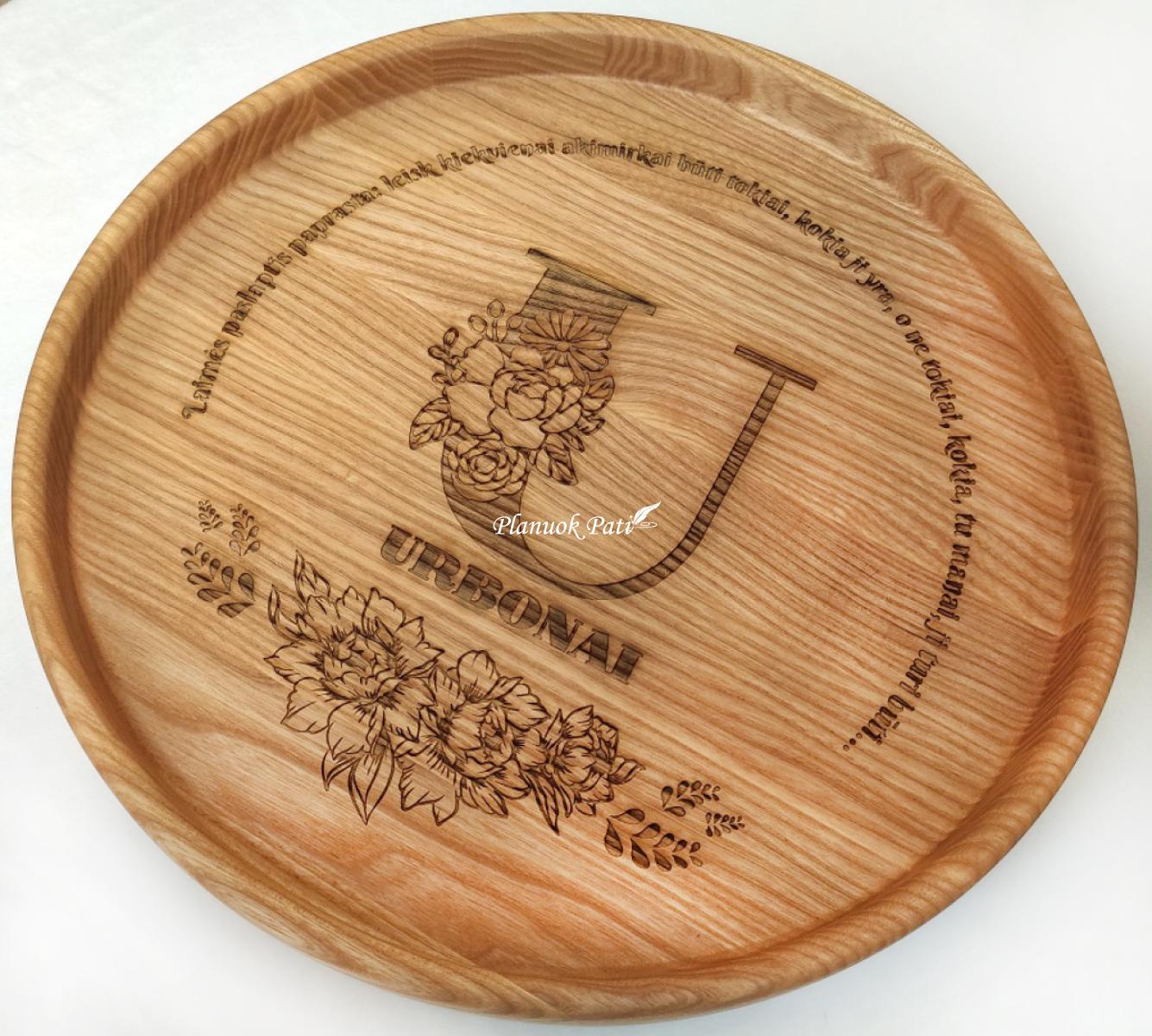 Medinis padėklas su krašteliu 30cm
