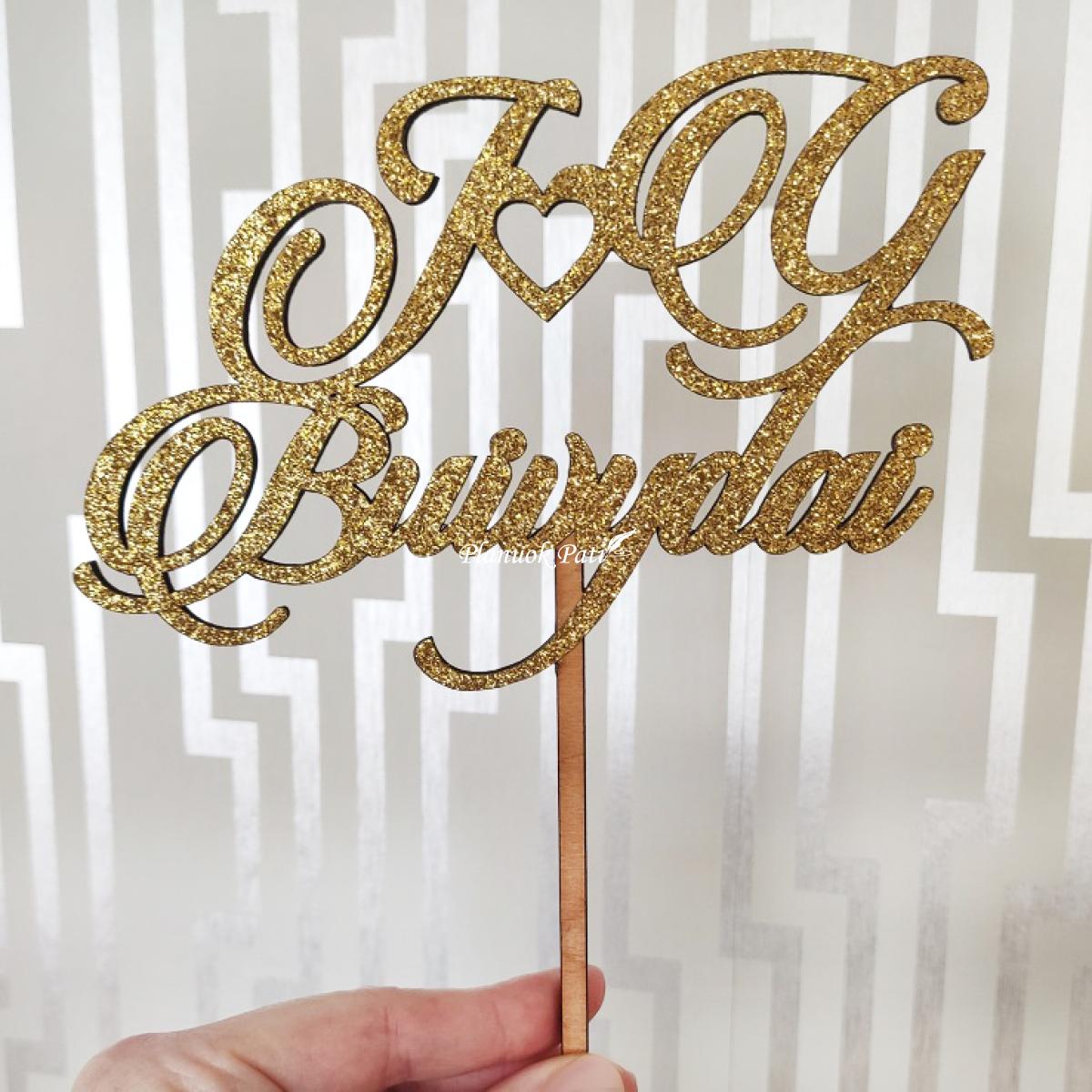 Individualaus dizaino torto smeigtukas su blizgučiu