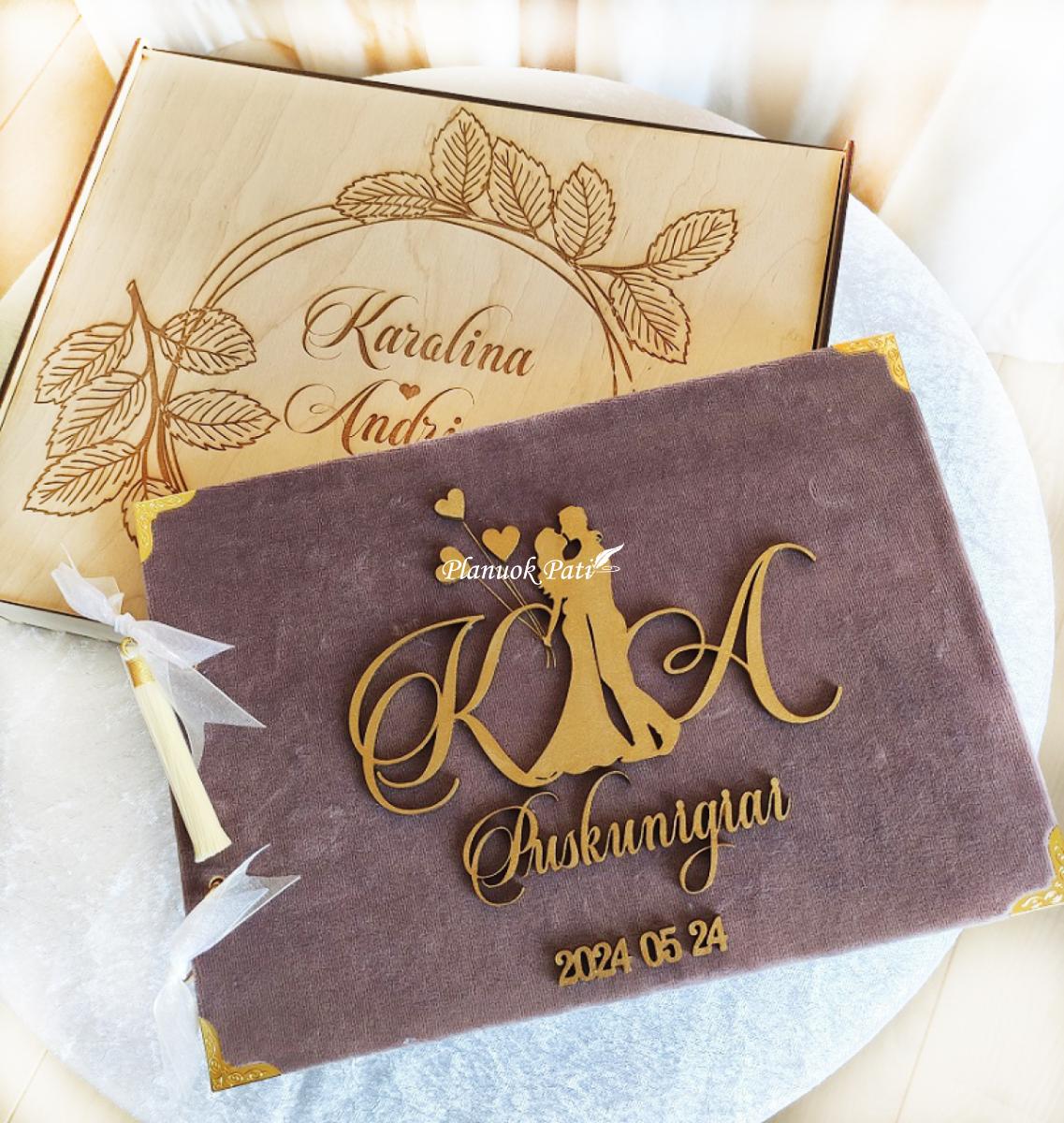 Vestuvių palinkėjimų knyga Mylimųjų siluetai