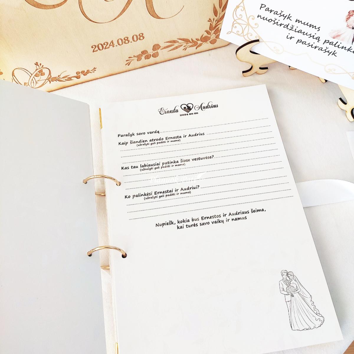 Vestuvių palinkėjimų knyga Mylimųjų siluetai