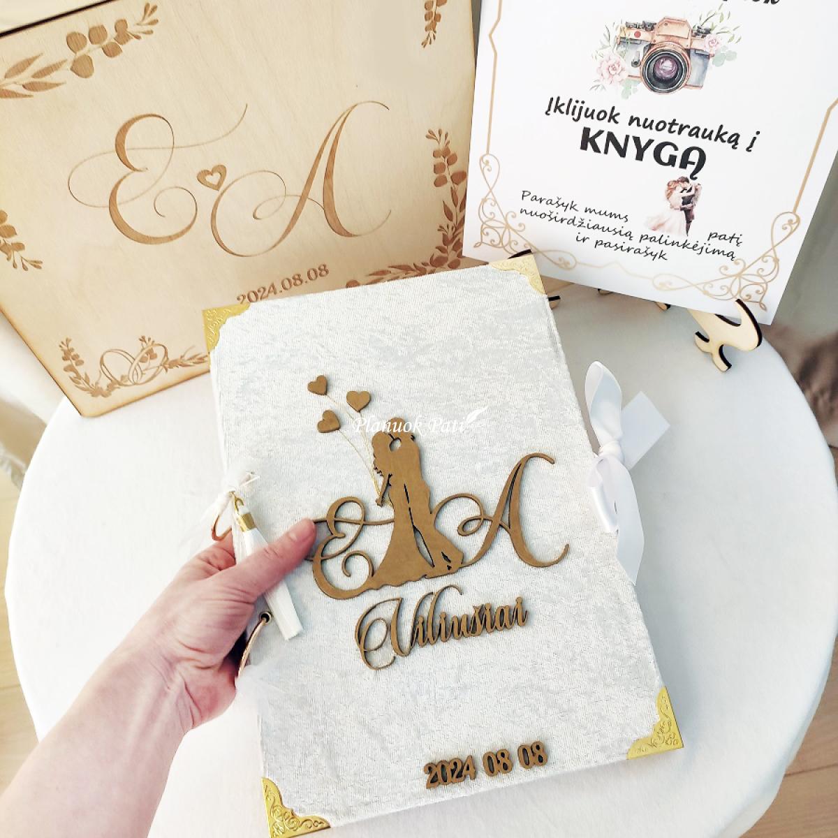 Vestuvių palinkėjimų knyga Mylimųjų siluetai