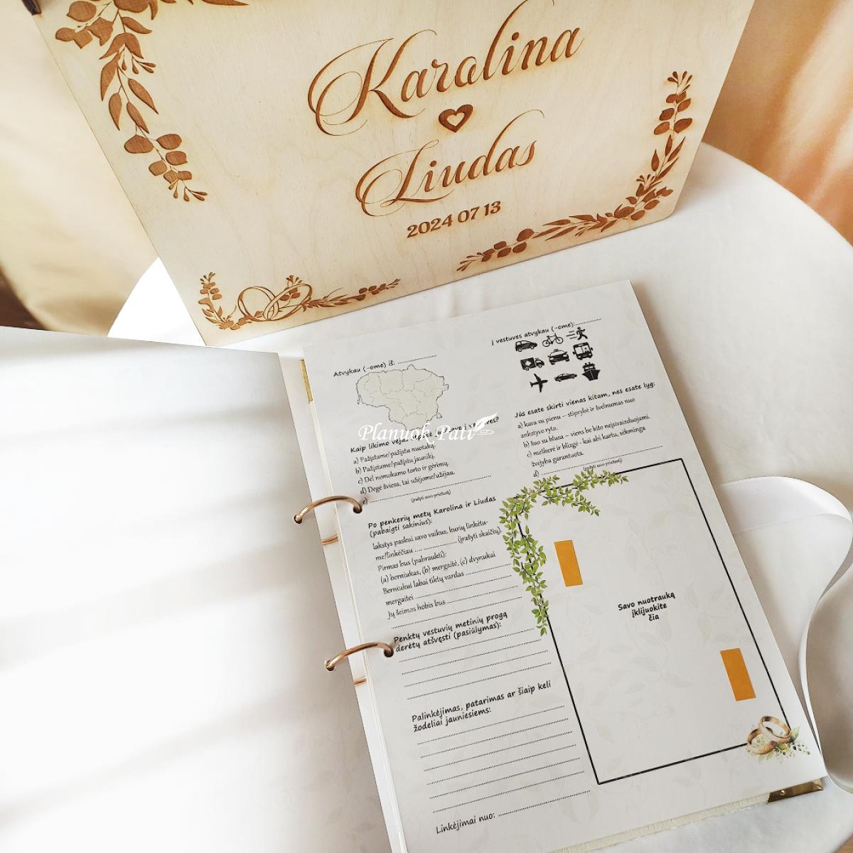 Vestuvių palinkėjimų knyga Mylimųjų siluetai