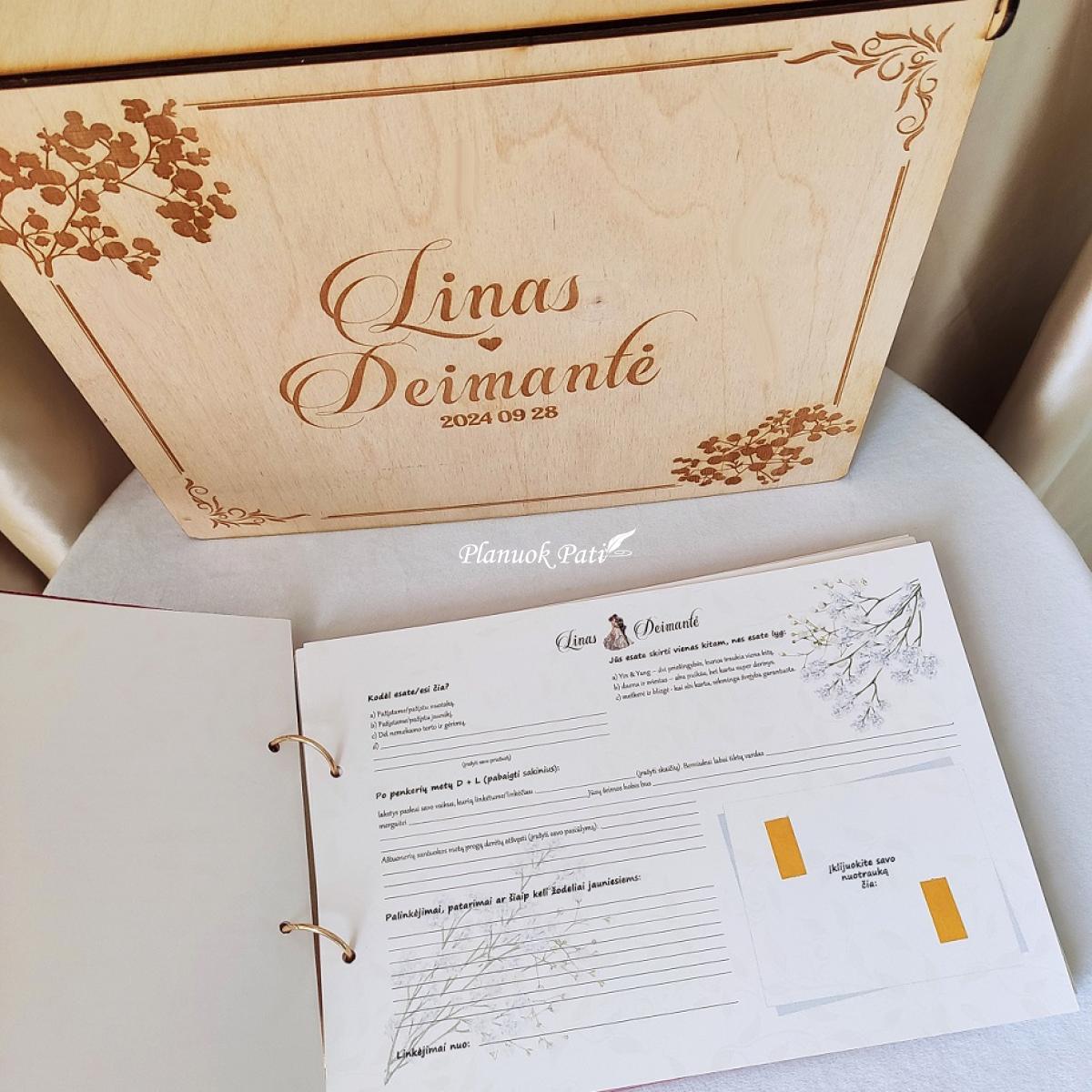 Vestuvių palinkėjimų knyga Mylimųjų siluetai