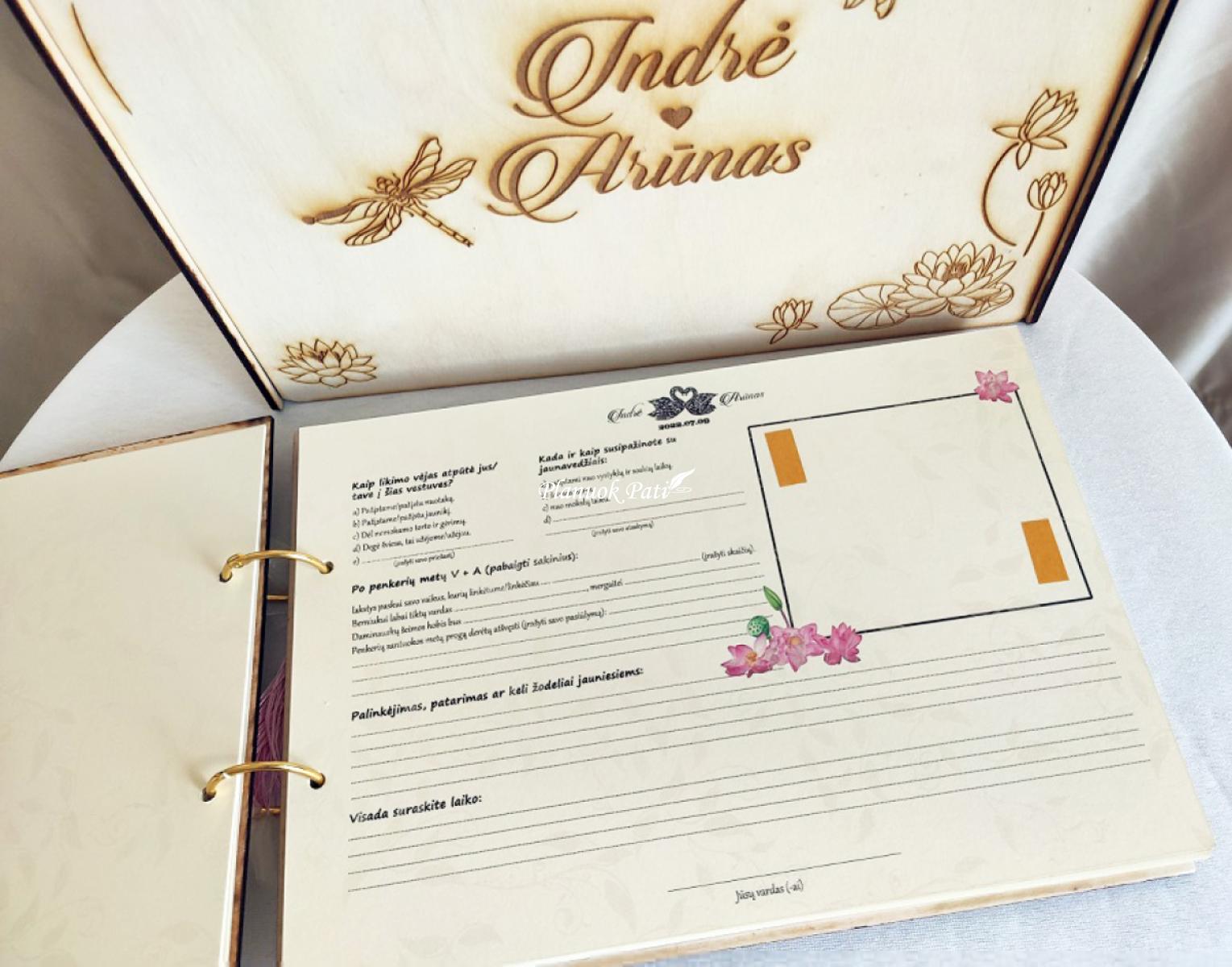 Vestuvių palinkėjimų knyga Dvi gulbės