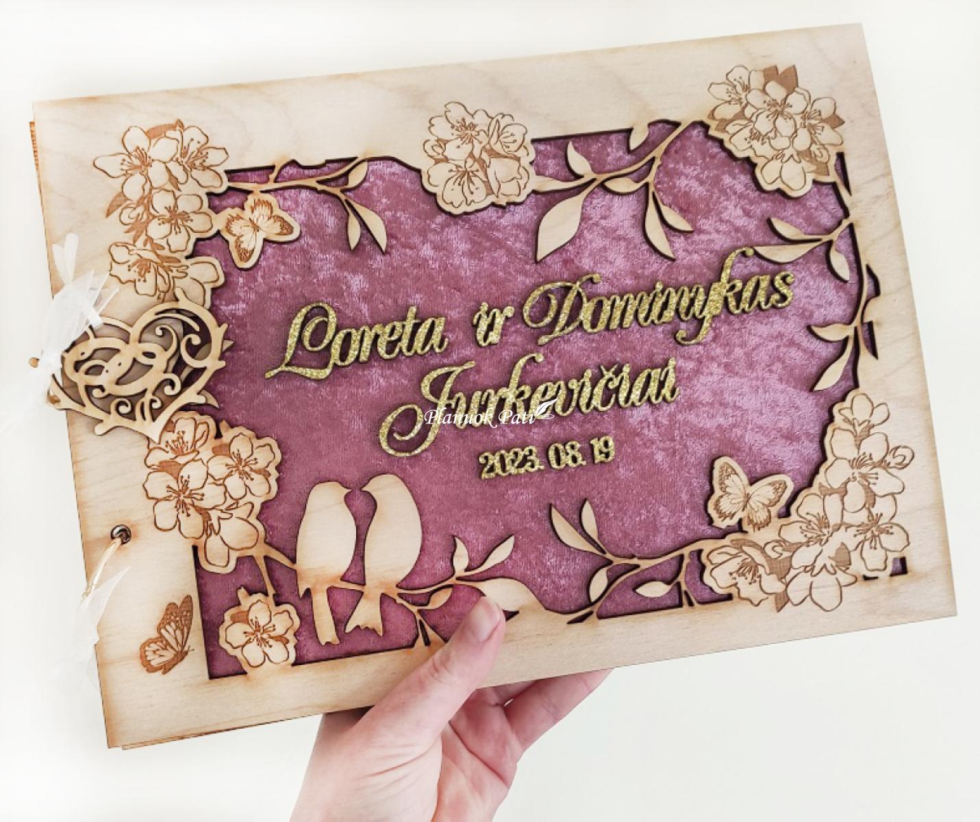 Vestuvių palinkėjimų knyga Paukščiai Žieduose