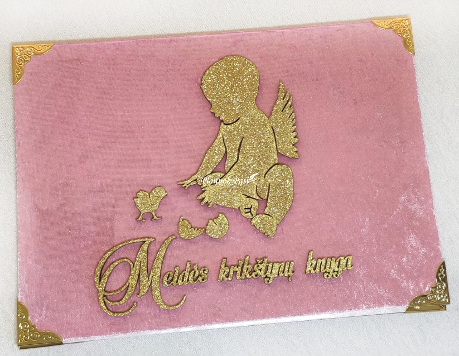 Palinkėjimų knyga krikštynoms Angelėlis su paukšteliu