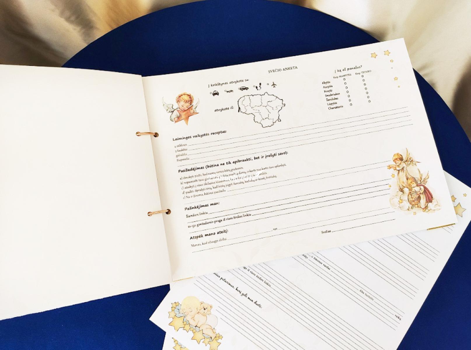 Palinkėjimų knyga krikštynoms Angelėlis su paukšteliu