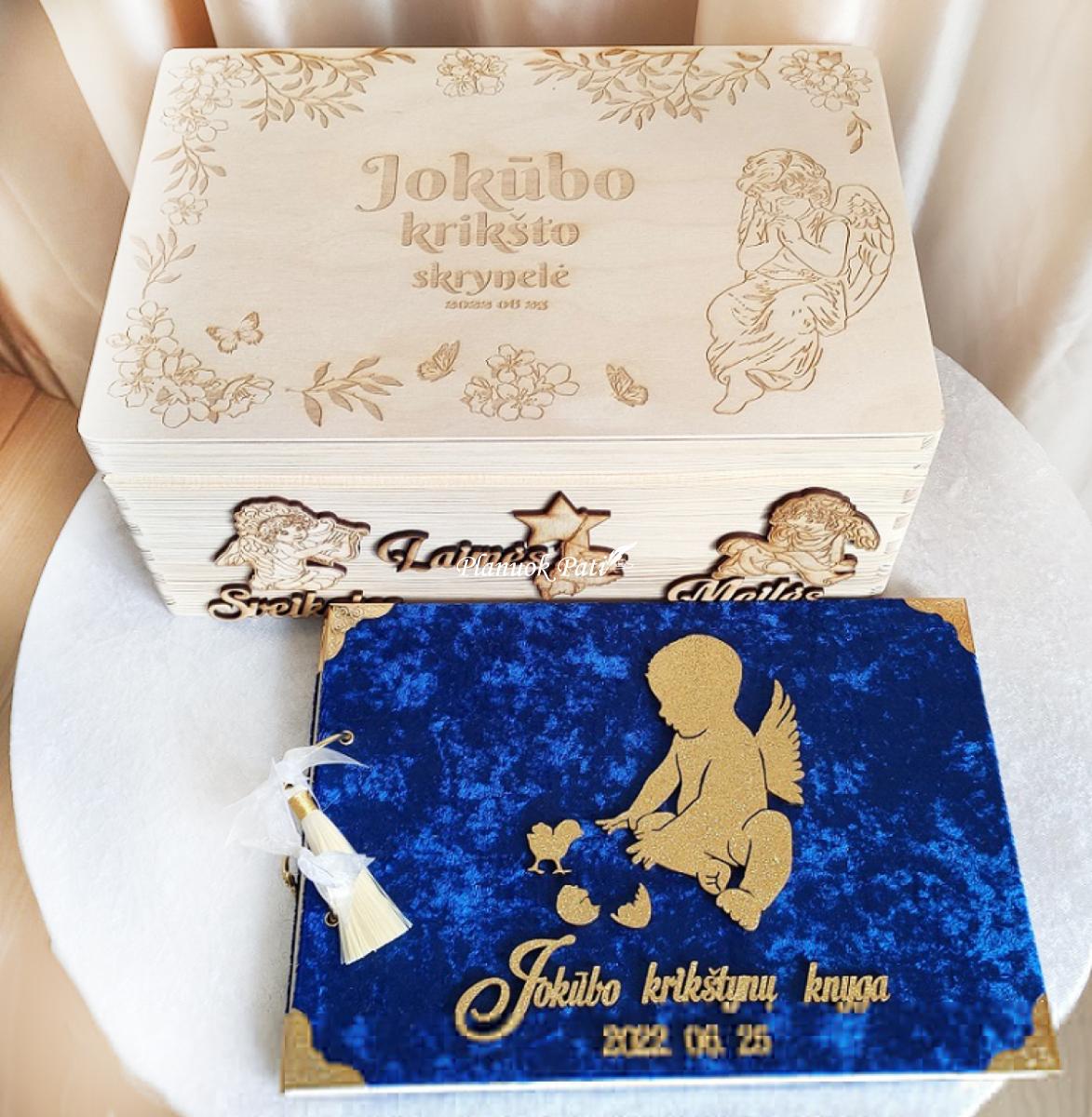 Palinkėjimų knyga krikštynoms Angelėlis su paukšteliu