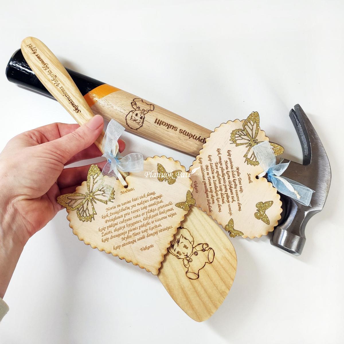 Dovana seneliams plaktukas ir mentelė ar šaukštas