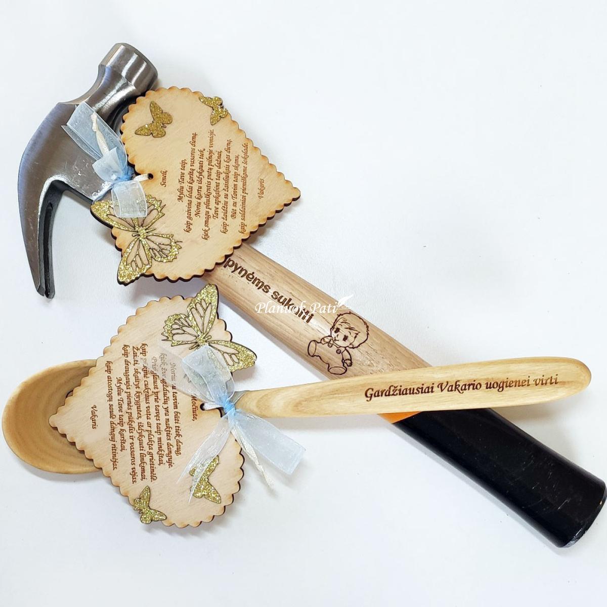 Dovana seneliams plaktukas ir mentelė ar šaukštas