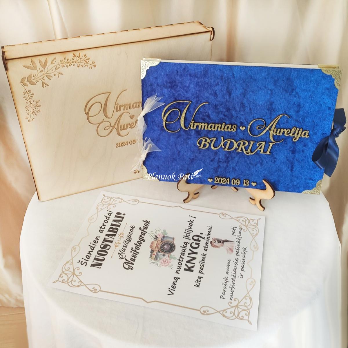 Vestuvių palinkėjimų knyga su personalizuotu užrašu