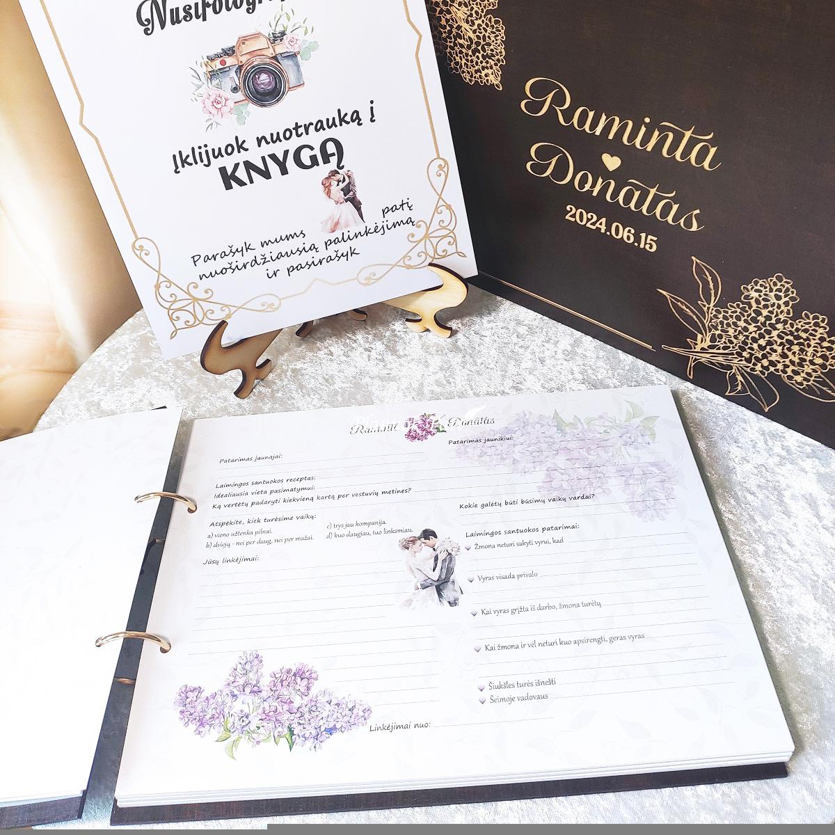 Vestuvinis palinkėjimų albumas Alyvų žiedai