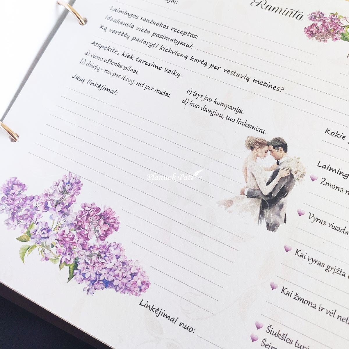 Vestuvinis palinkėjimų albumas Alyvų žiedai