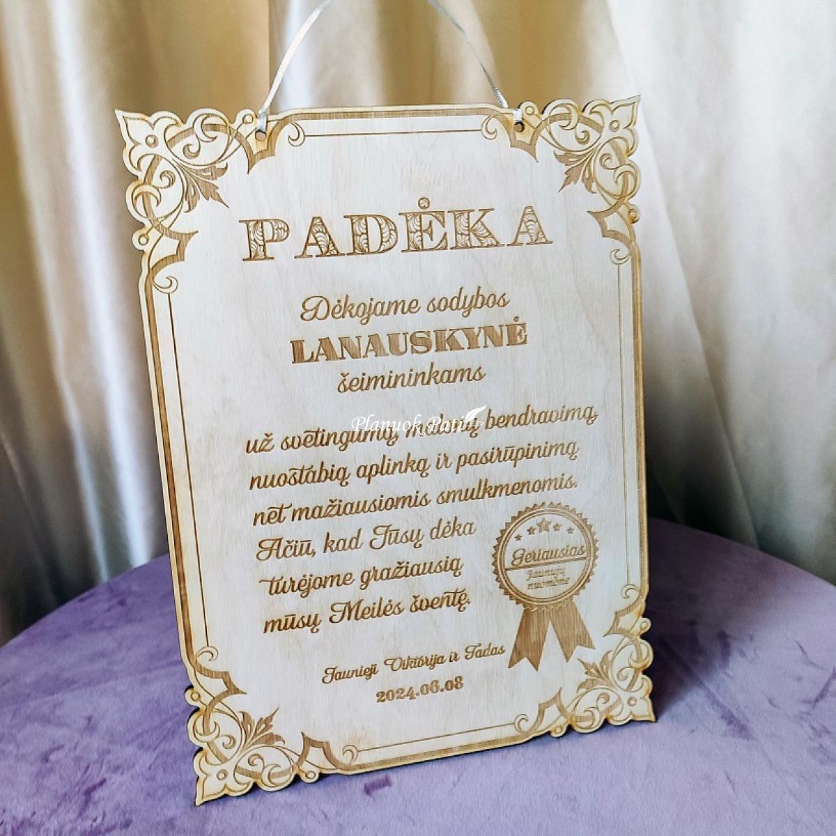 Padėka šventės personalui