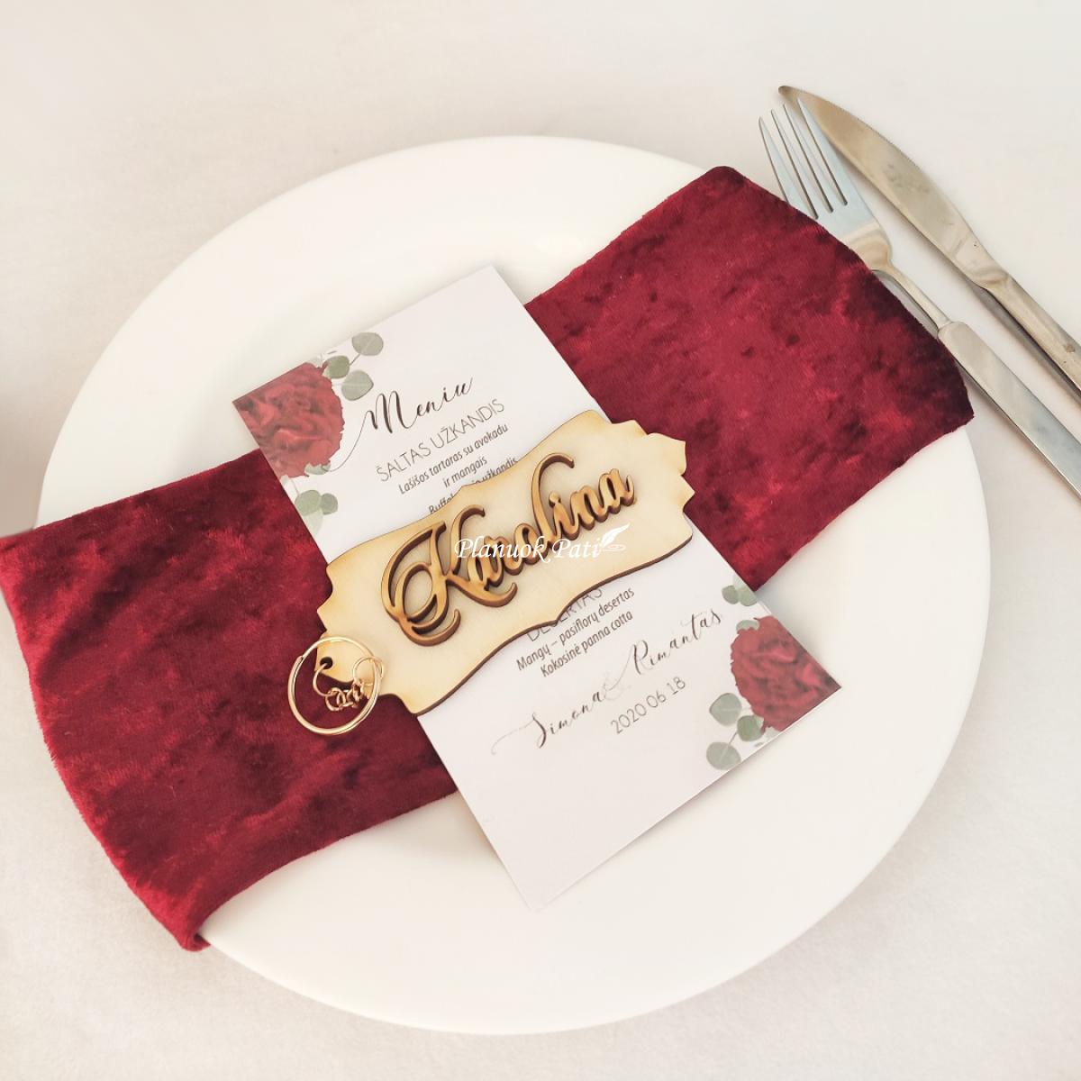 Svečio vardo kortelė su rakto pakabuku