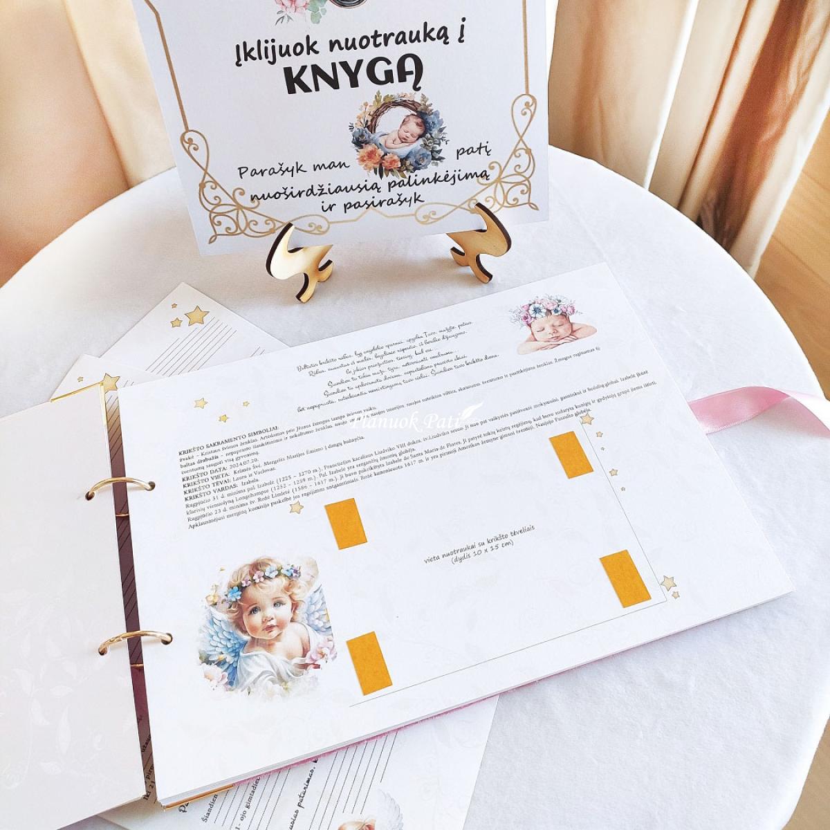 Krikštynų palinkėjimų albumas Mergaitė angelas