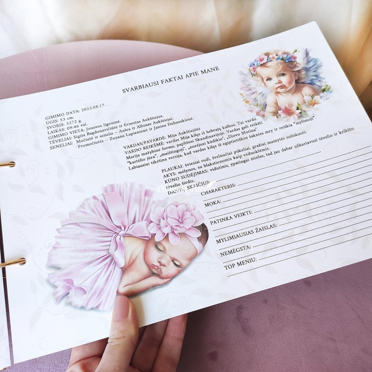 Krikštynų palinkėjimų albumas Mergaitė angelas