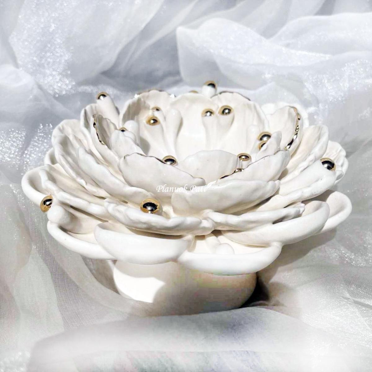 Šeimos židinys - Baltas bijūnas (matinis)