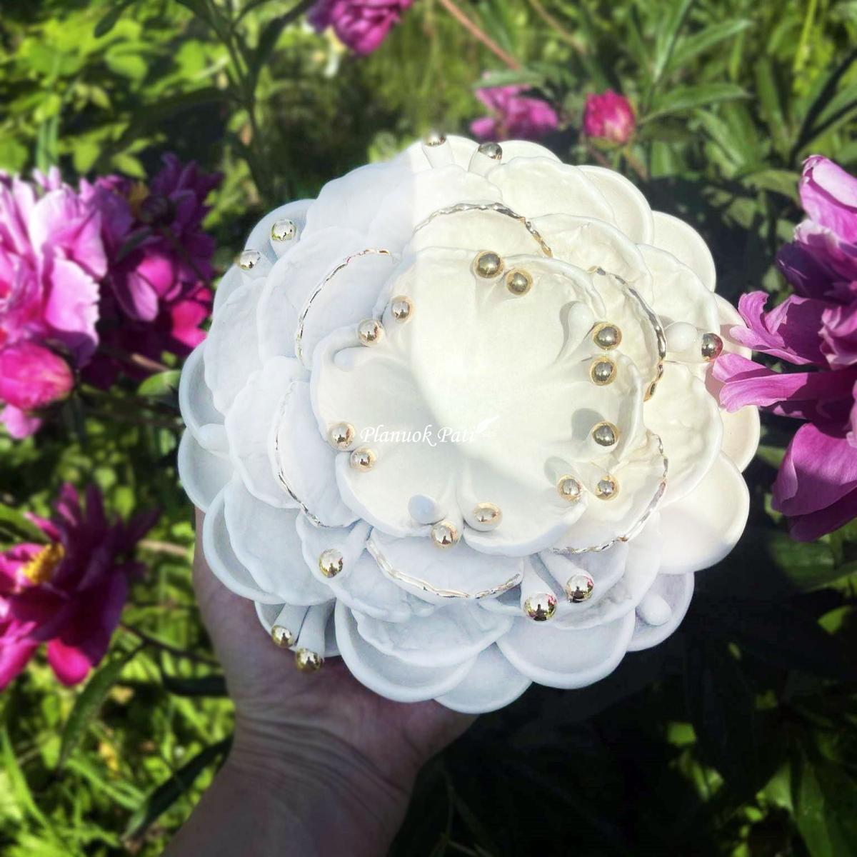 Šeimos židinys - Baltas bijūnas (matinis)