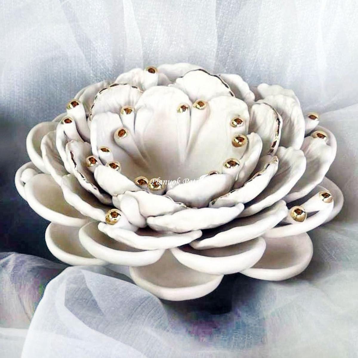 Šeimos židinys - Baltas bijūnas (matinis)