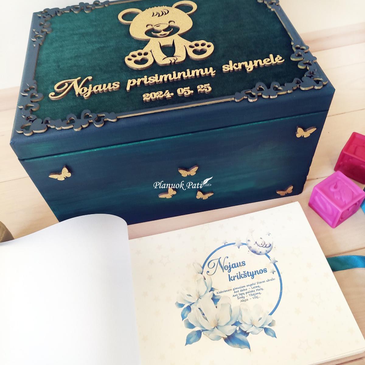 Krikštynų komplektas Meškutis (įvairios spalvos)