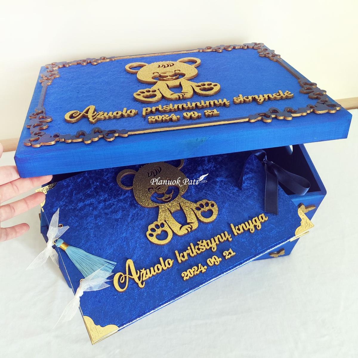 Krikštynų komplektas Meškutis (įvairios spalvos)