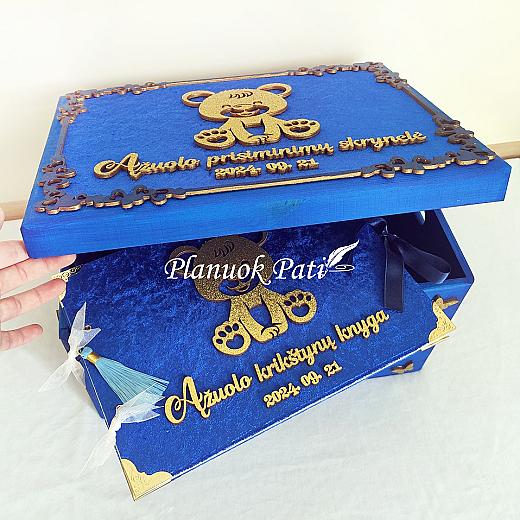 Krikštynų komplektas Meškutis (įvairios spalvos)